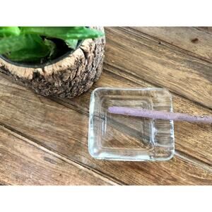 Vintage Clear Glass Ashtray, Art Deco Design Dish, Trinket Dish, Retro Ashtray